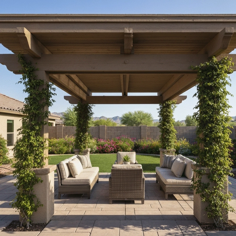 Pergolas in Queen Creek, Sossaman Estates – Shade Solutions for Arizona Backyards