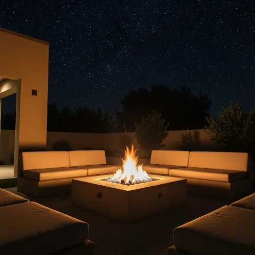 Outdoor Fire Pit and Fireplace
